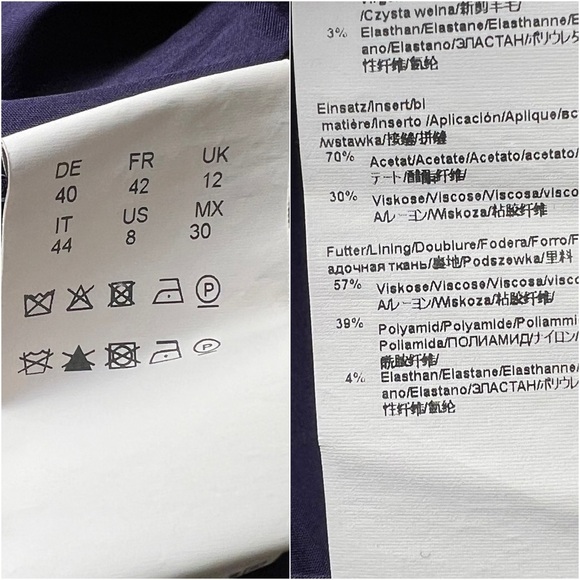 HUGO BOSS Short Sleeve Colorblock Satin Detail Stretch Tailored Sheath Dress 8 - Picture 7 of 7